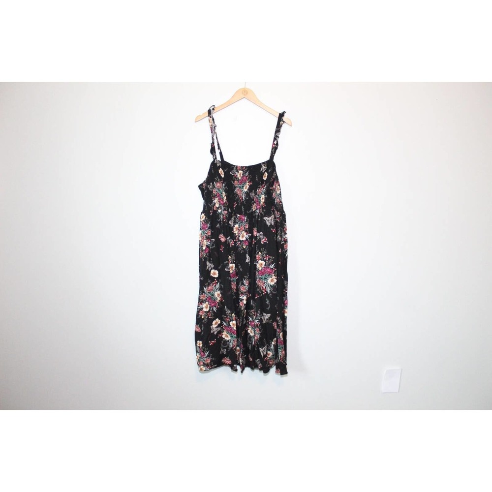 Torrid Floral Butterfly Midi Challis Smocked Tiered Dress Plus Size 4 4X H14068 - Picture 2 of 16